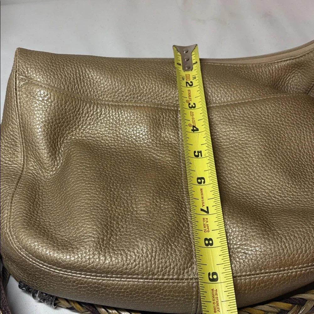Brighton Gold Metallic Textured Leather Shoulder Bag
